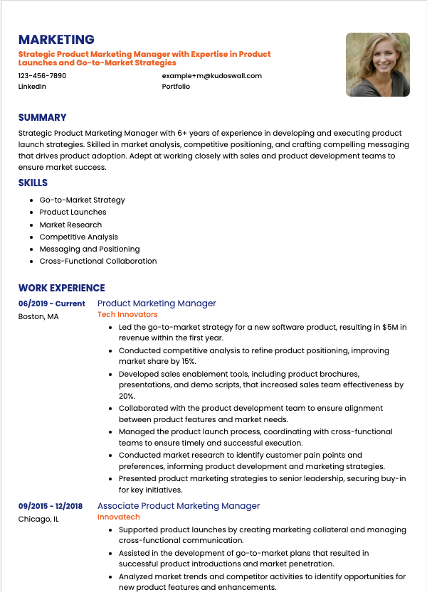Example Resume - Product Marketing